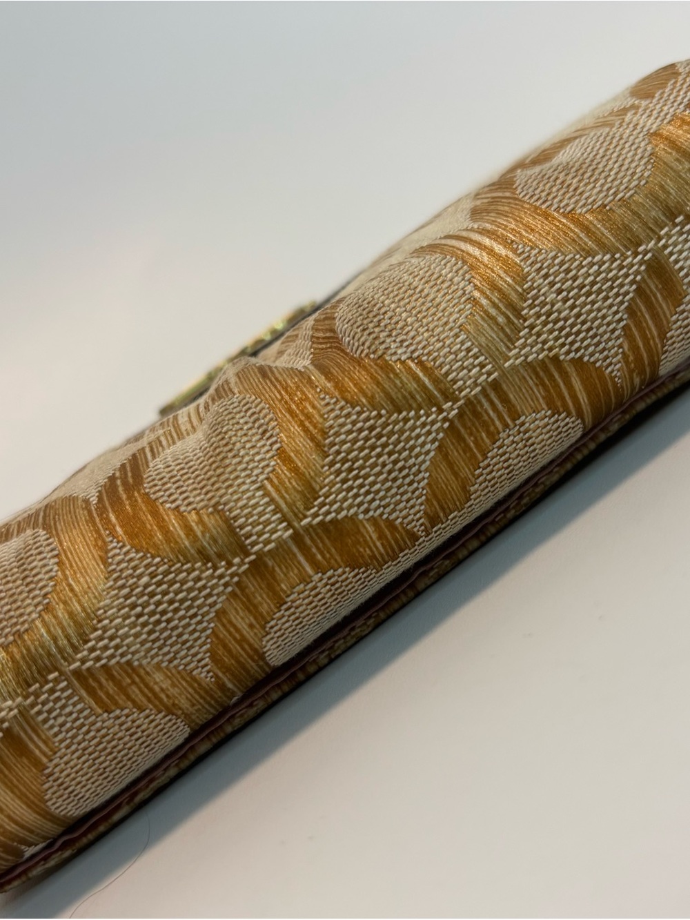 COACH ($211) Gold Signature Op Art Canvas Compact Wallet AUTHENTIC - Picture 15 of 15